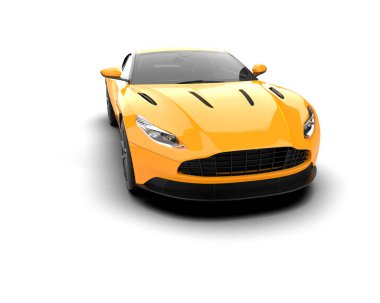 Beyaz arka planda izole edilmiş bir spor araba. 3d oluşturma