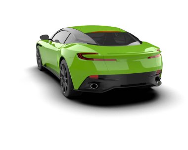 Beyaz arka planda izole edilmiş bir spor araba. 3d oluşturma