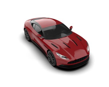 Modern araba beyaz arka planda izole edilmiş. 3d illüstrasyon. 