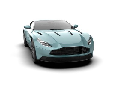 Modern araba beyaz arka planda izole edilmiş. 3d illüstrasyon. 