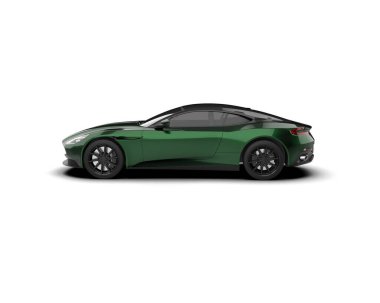 Modern araba beyaz arka planda izole edilmiş. 3d illüstrasyon. 