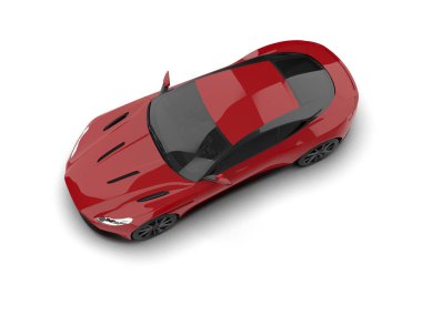 Modern araba beyaz arka planda izole edilmiş. 3d illüstrasyon. 