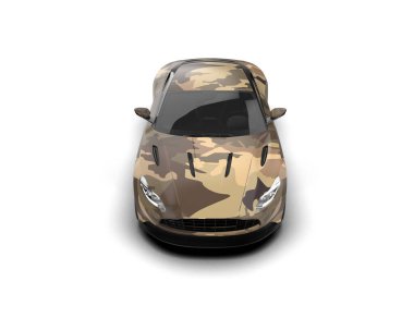 Modern spor araba beyaz arka planda izole edilmiş. 3d görüntüleme, illüstrasyon    