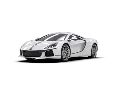 Modern spor araba beyaz arka planda izole edilmiş. 3d görüntüleme, illüstrasyon    