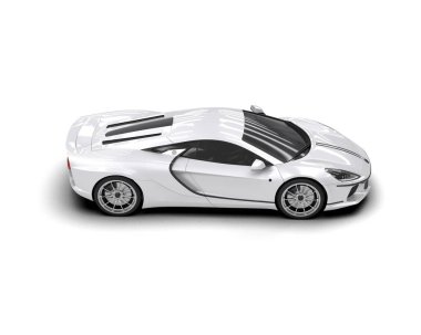 Modern spor araba beyaz arka planda izole edilmiş. 3d görüntüleme, illüstrasyon    