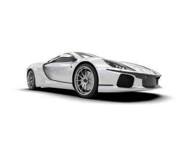 Modern spor araba beyaz arka planda izole edilmiş. 3d görüntüleme, illüstrasyon    