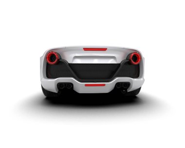 Modern spor araba beyaz arka planda izole edilmiş. 3d görüntüleme, illüstrasyon    