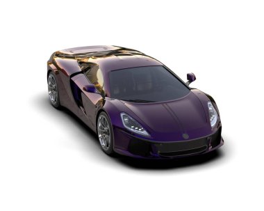 Modern spor araba beyaz arka planda izole edilmiş. 3d oluşturma.   