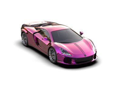 Modern spor araba beyaz arka planda izole edilmiş. 3d oluşturma.   