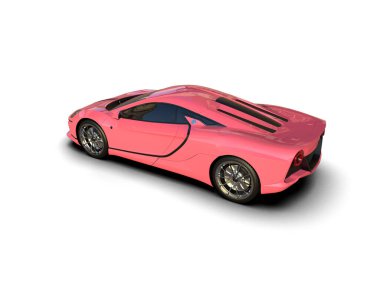 Modern spor araba beyaz arka planda izole edilmiş. 3d görüntüleme, illüstrasyon    