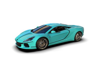 Modern spor araba beyaz arka planda izole edilmiş. 3d görüntüleme, illüstrasyon    