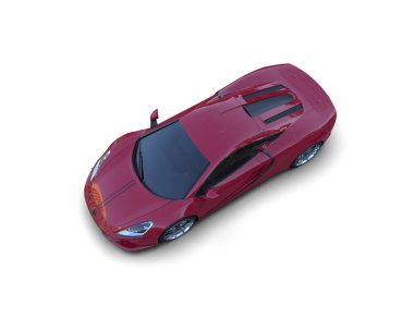 3D görüntüleme, beyaz arkaplanda izole edilmiş spor araba 