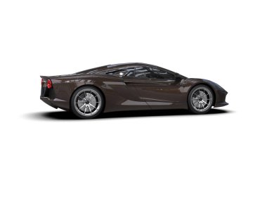 Beyaz zemin üzerinde izole edilmiş 3D resimleme spor araba