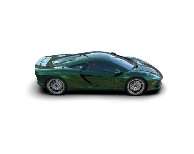 Beyaz zemin üzerinde izole edilmiş 3D resimleme spor araba