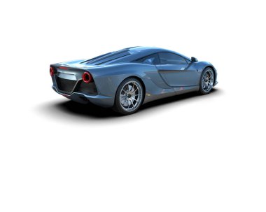 Beyaz zemin üzerinde izole edilmiş 3D resimleme spor araba