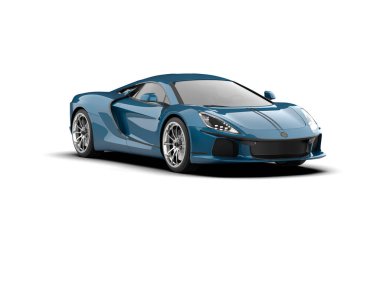 Beyaz zemin üzerinde izole edilmiş 3D resimleme spor araba