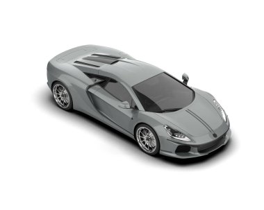 Beyaz zemin üzerinde izole edilmiş 3D resimleme spor araba