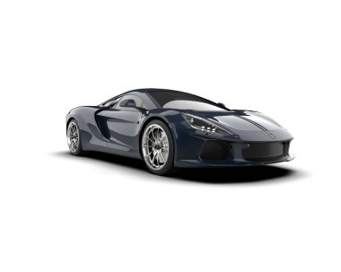 Beyaz zemin üzerinde izole edilmiş 3D resimleme spor araba