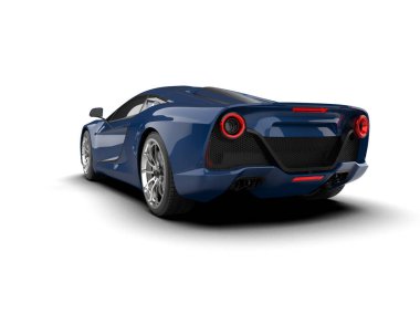 Beyaz zemin üzerinde izole edilmiş 3D resimleme spor araba