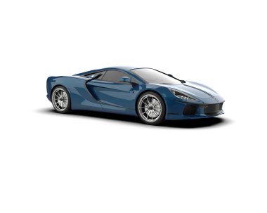 Beyaz zemin üzerinde izole edilmiş 3D resimleme spor araba