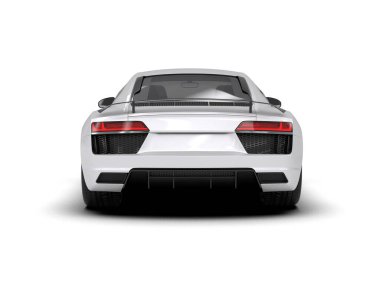 Beyaz zemin üzerinde izole edilmiş 3D resimleme spor araba