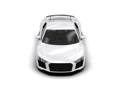 Beyaz zemin üzerinde izole edilmiş 3D resimleme spor araba