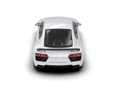 Beyaz zemin üzerinde izole edilmiş 3D resimleme spor araba