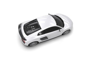 Beyaz zemin üzerinde izole edilmiş 3D resimleme spor araba