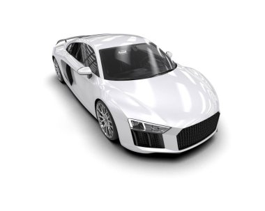 Beyaz zemin üzerinde izole edilmiş 3D resimleme spor araba