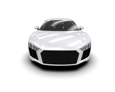 Beyaz zemin üzerinde izole edilmiş 3D resimleme spor araba