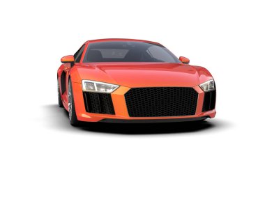 Beyaz zemin üzerinde izole edilmiş 3D resimleme spor araba