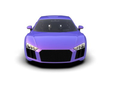 Beyaz zemin üzerinde izole edilmiş 3D resimleme spor araba