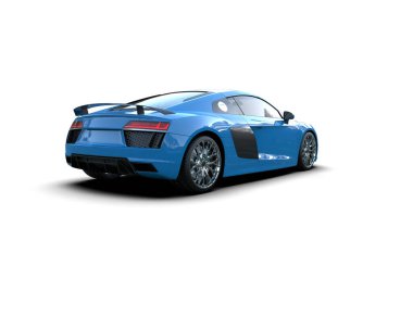 Beyaz zemin üzerinde izole edilmiş 3D resimleme spor araba