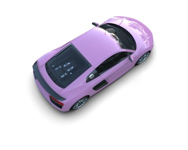 Beyaz zemin üzerinde izole edilmiş 3D resimleme spor araba