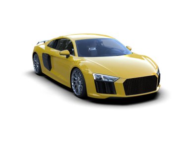 Beyaz zemin üzerinde izole edilmiş 3D resimleme spor araba