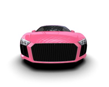 Beyaz zemin üzerinde izole edilmiş 3D resimleme spor araba