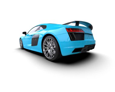 Beyaz zemin üzerinde izole edilmiş 3D resimleme spor araba