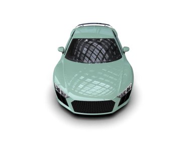 Beyaz zemin üzerinde izole edilmiş 3D resimleme spor araba