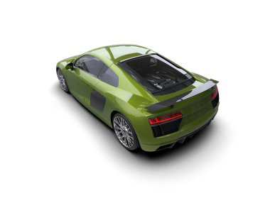 Beyaz zemin üzerinde izole edilmiş 3D resimleme spor araba