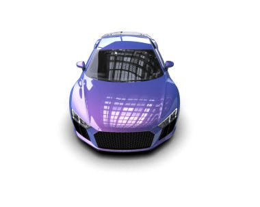 Beyaz zemin üzerinde izole edilmiş 3D resimleme spor araba