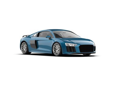 Beyaz zemin üzerinde izole edilmiş 3D resimleme spor araba