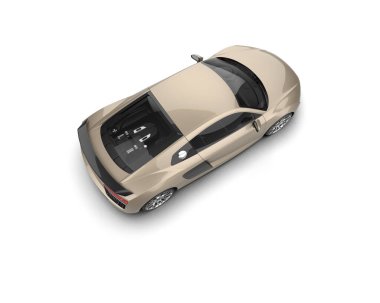 3D görüntüleme, modern spor araba beyaz arka planda izole edildi 