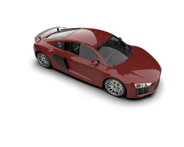 3D görüntüleme, modern spor araba beyaz arka planda izole edildi 