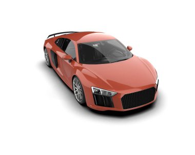 3D görüntüleme, modern spor araba beyaz arka planda izole edildi 