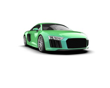 3D görüntüleme, modern spor araba beyaz arka planda izole edildi 