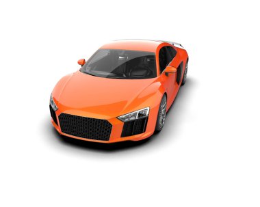 3D görüntüleme, modern spor araba beyaz arka planda izole edildi 