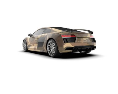 3D görüntüleme, modern spor araba beyaz arka planda izole edildi 