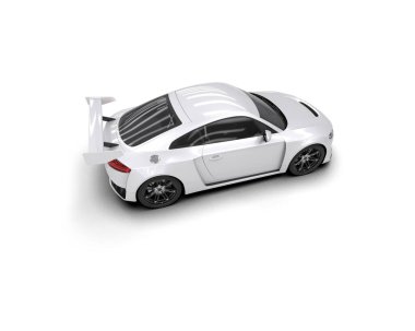 3D görüntüleme, modern spor araba beyaz arka planda izole edildi 