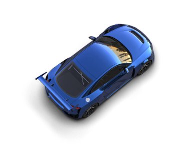 3D görüntüleme, modern spor araba beyaz arka planda izole edildi 
