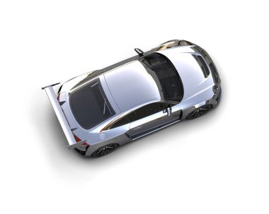 3D görüntüleme, beyaz arkaplanda izole edilmiş spor araba 